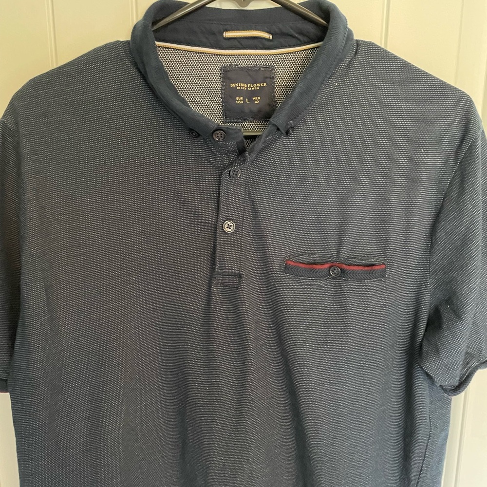 Mens polo. Blue.